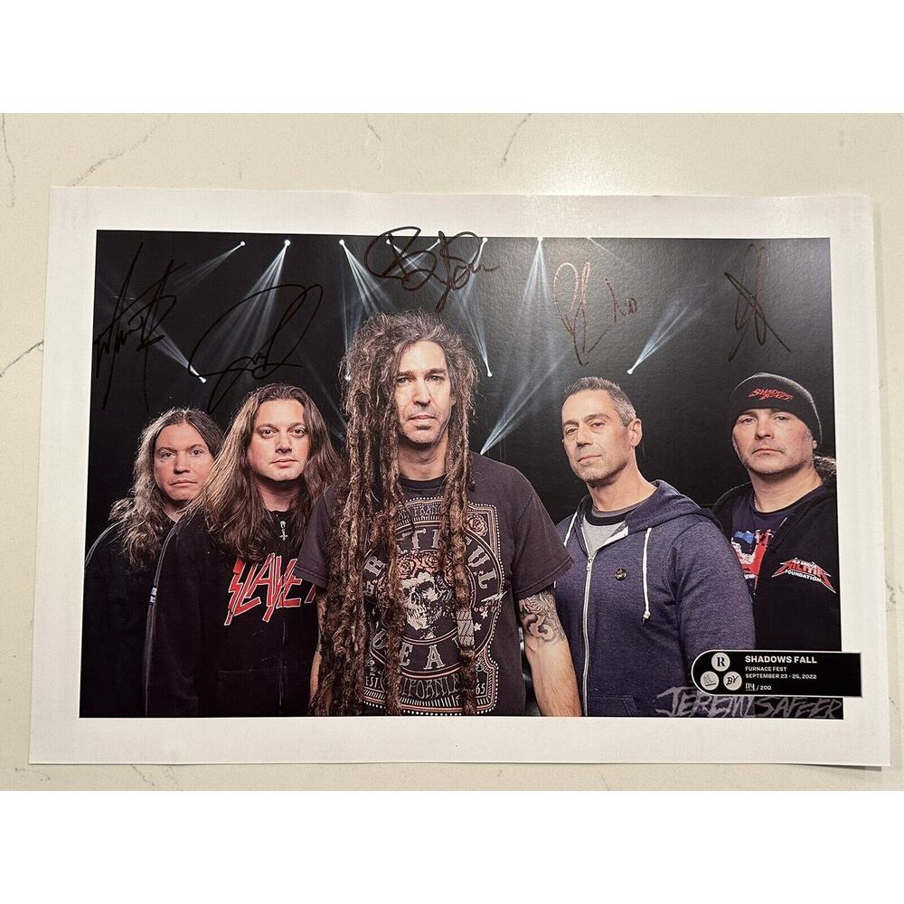 SHADOWS FALL x FURNACE FEST 2022 LIMITED EDITON SIGNED POSTER AUTOGRAPH 114/200
